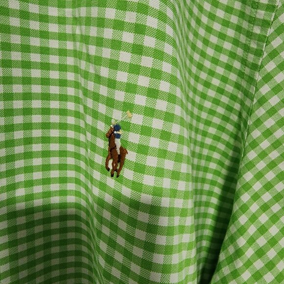 Men's Ralph Lauren Polo Button Down Long Sleeve Shirt 2XB Gingham Micro Check - Picture 3 of 7